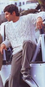 мужской пуловер спицами